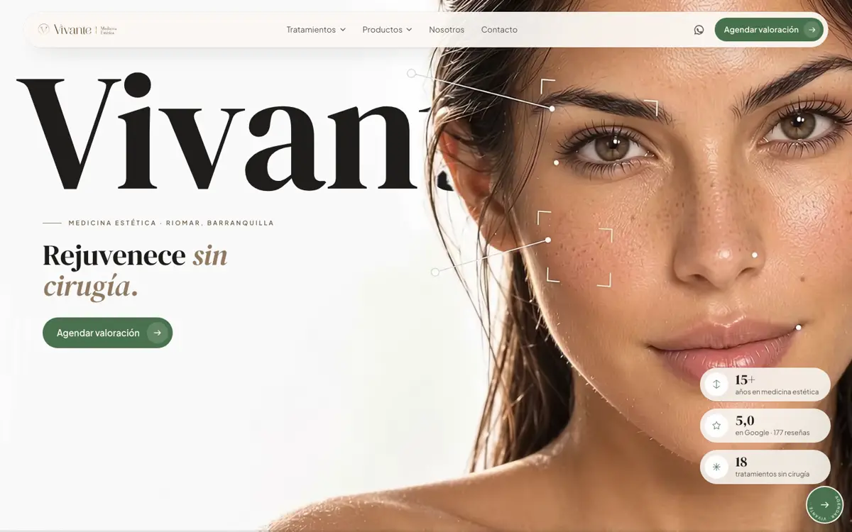 Web de medicina estética en Barranquilla hecha por ITERIA